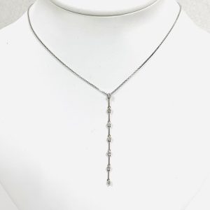 K18WG メレダイヤ0.6ct付ネックレス
