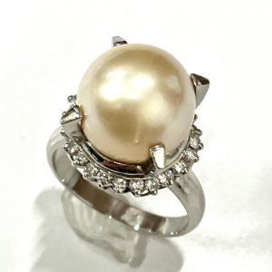 PT850 パール&0.44ctダイヤリング