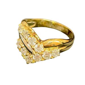 K18/Pt900 リング ダイヤモンド