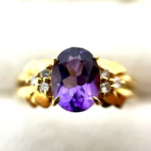 K18 アメシスト付き リング