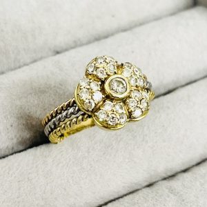 K18 18金 メレダイヤ付きリング