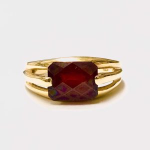 K18 ガーネット付き リング