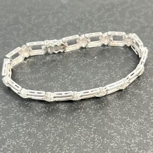 ダイヤモンド付K14WGブレスレット
