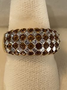 ダイヤモンド・トパーズ付K18リング