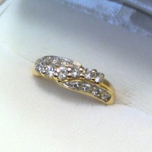 K18メレダイヤ付きリング