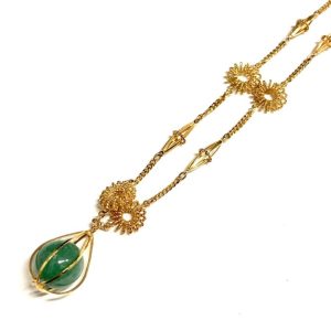 K18 18金 石付き ネックレス