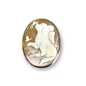 K18WG カメオ ブローチ