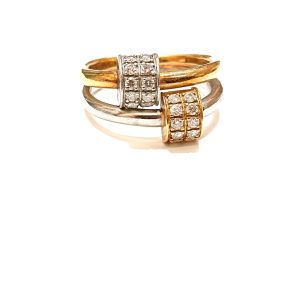 K18/Pt900 メレダイヤ 0.4ct デザインリング