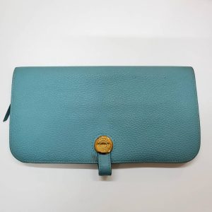 Hermès エルメス サイフ ドゴン デュオ ブルーノール ブランド品