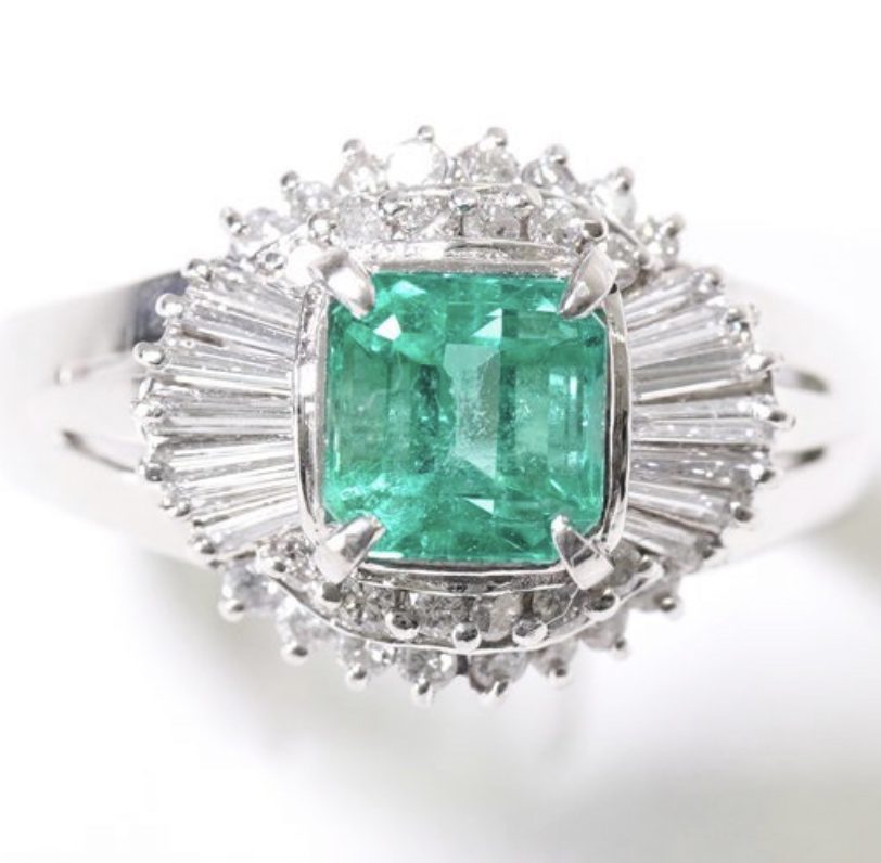 Pt900 エメラルド リング 1.35ct/0.3ctの買取実績 | 買取専門店さすがや