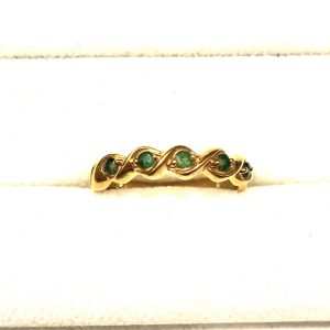K18 18金 エメラルド リング