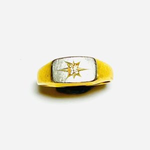 K18/18金 Pm メレダイヤ付き リング 指輪