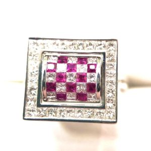 Pt950 ダイヤモンド ルビー リング