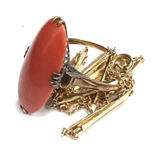 K18 ネックレス　珊瑚リング　アクセサリーまとめ