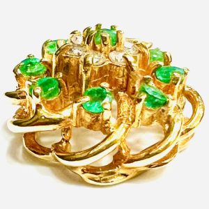 K18 エメラルド メレダイヤ ネックレストップ