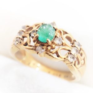 K18 18金　エメラルドリング