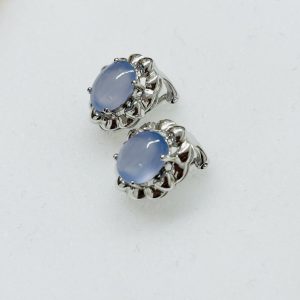 Pt900 スターサファイア付きピアス