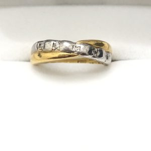 K18(18金)ベースPt900(プラチナ900) リング 石付き アクセサリー