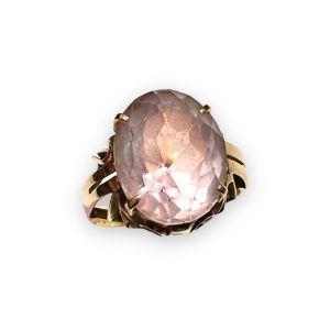 K18 ローズ クオーツ リング