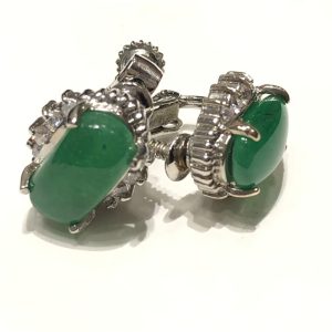 Pt900 翡翠 ヒスイ イヤリング