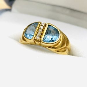 K18(18金) リング 石付き アクセサリー