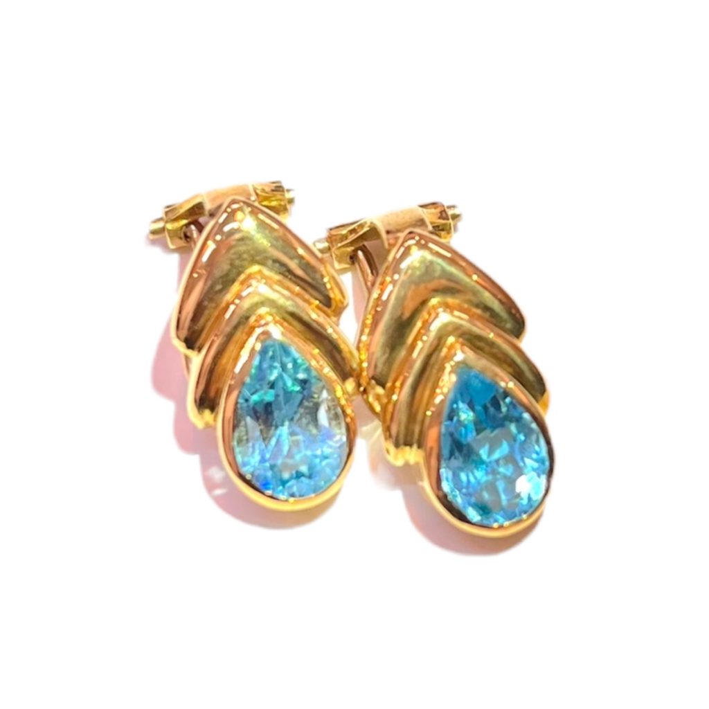 ブルートパーズ イヤリング K18 アクセサリー 