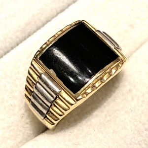 K18 Pt900 オニキス リング 指輪