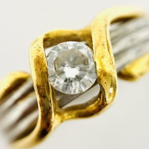 K18Pt900 ダイヤ0.33ct付リング