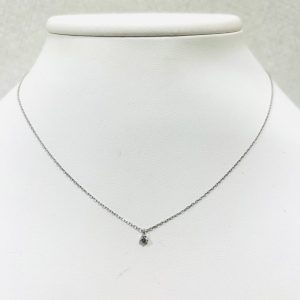 K18WG メレ0.03ct付ネックレス