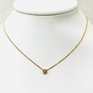 K18 ダイヤモンド0.2ct付ネックレス