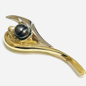 K18ベースPt900 パールブローチ