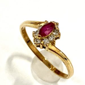 K18 ルビー&メレダイヤモンドリング