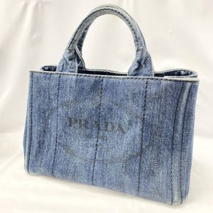 PRADA プラダ カナパ デニム ハンドバッグ
