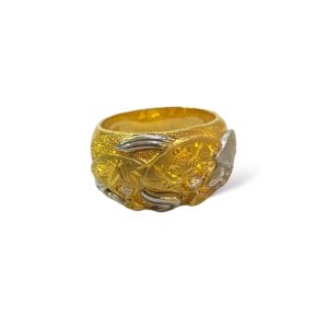 K18/Pt900 メレダイヤリング