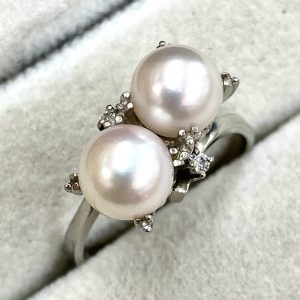 Pt900 プラチナ900 パール付き リング 指輪