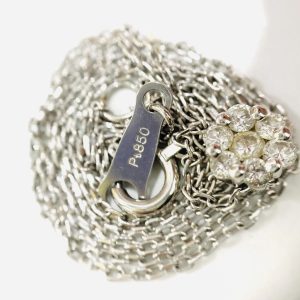 Pt950 0.19ctメレダイヤ付き ネックレス