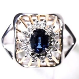 Pt900 サファイア リング 0.82ct/0.2ct
