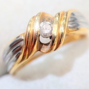 K18 Pt900 ダイヤモンドリング 0.12ct