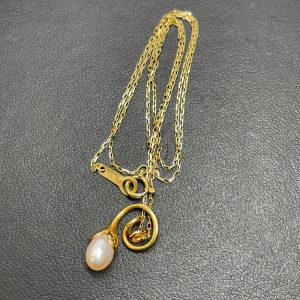 K18 パール付きネックレス