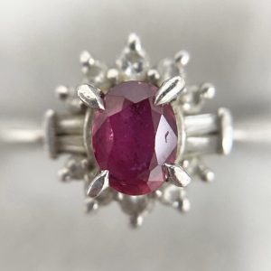 Pt900 ルビー0.33ct付プラチナリング