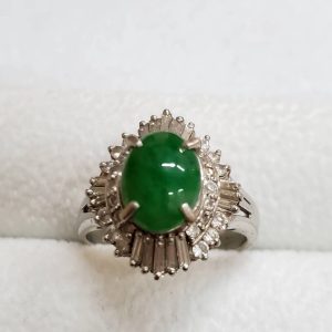 リング 翡翠（ひすい）ダイヤモンド プラチナ ジュエリー 宝石