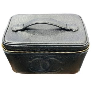 CHANEL シャネル ココマーク バニティ キャビアスキン 黒