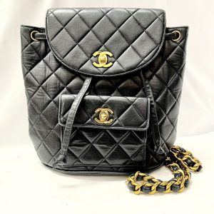 CHANEL シャネル マトラッセ ラムスキン チェーン リュック レザー