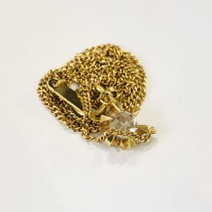 K18 縦爪ダイヤモンド0.34ct ネックレス