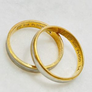 K18/Pt900 ハーフコンビ リング おまとめ