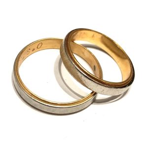 Pt900 K18 18金 プラチナ900 コンビ ハーフ リング 指輪