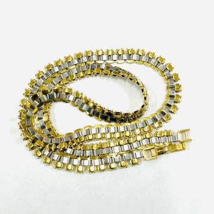 K18/Pt850 18金 プラチナ ハーフ ネックレス