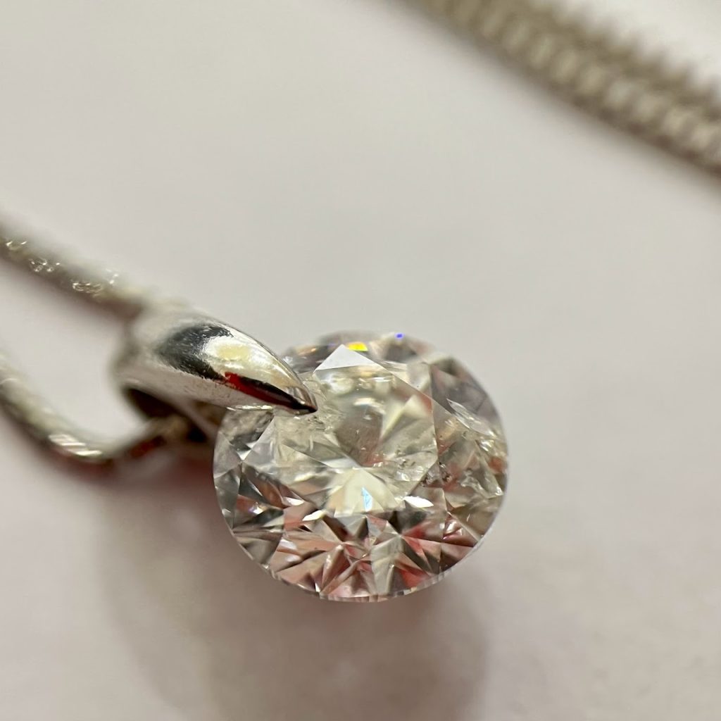 Pt850 1.085ct ダイヤモンド付き ネックレス