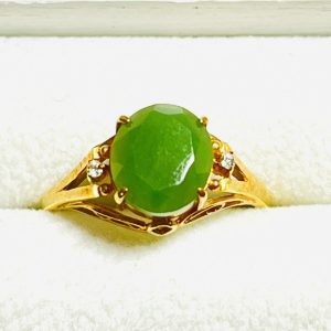 K18/18金 翡翠 リング 指輪