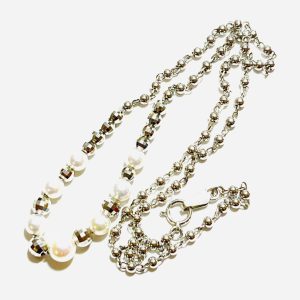 Pt850 真珠付きネックレス